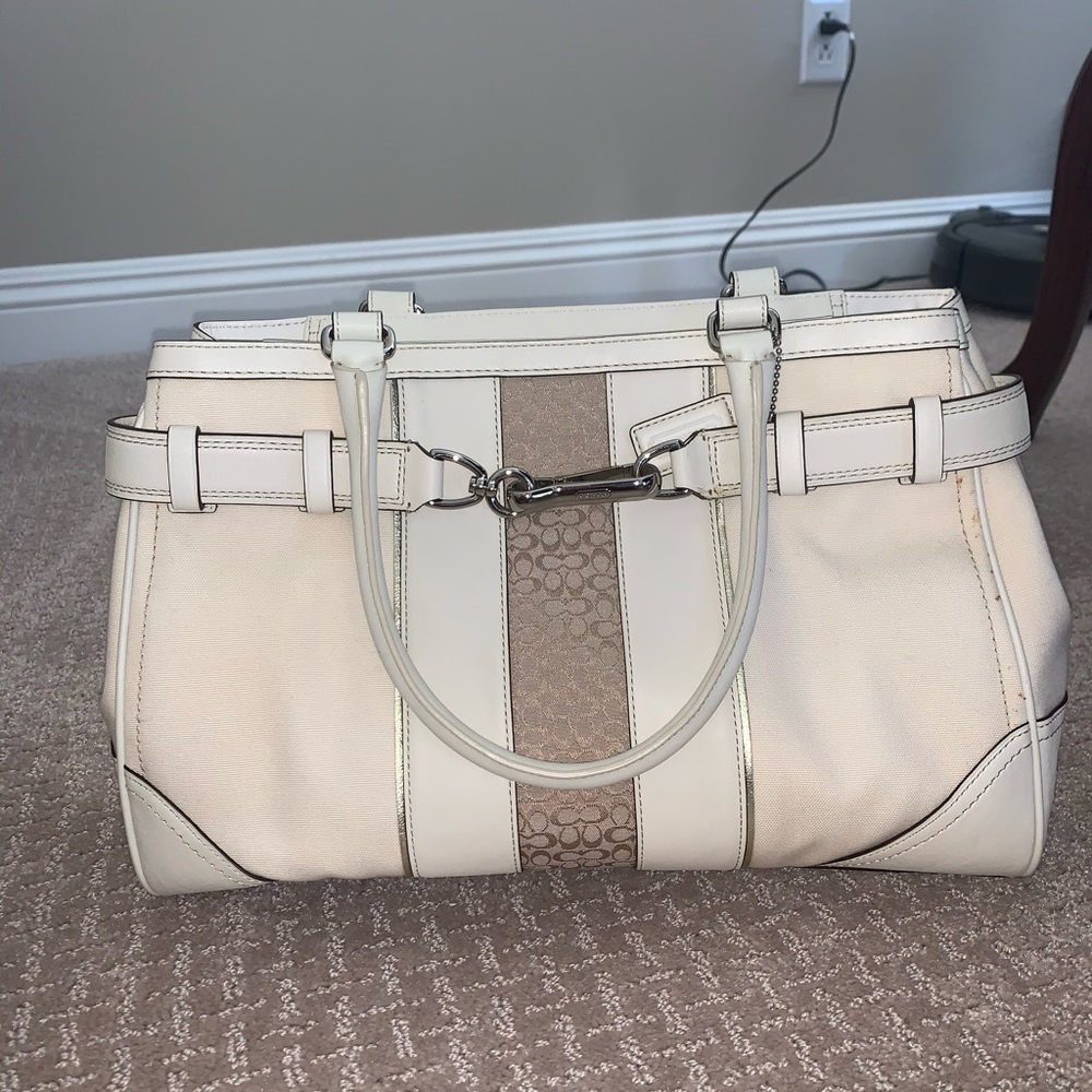 White coach shoulder bag purse satchel